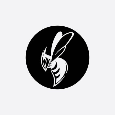 Arı logosu çizim simgesi logo şablonu