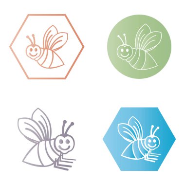 Arı logosu çizim simgesi logo şablonu