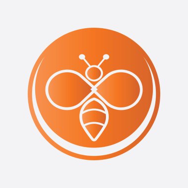 Arı logosu çizim simgesi logo şablonu