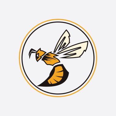 Arı logosu çizim simgesi logo şablonu