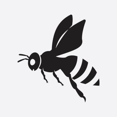 Arı logosu çizim simgesi logo şablonu