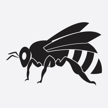 Arı logosu çizim simgesi logo şablonu
