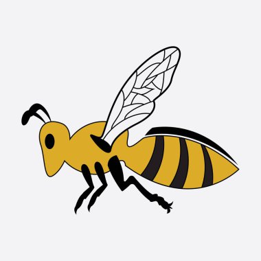 Arı logosu çizim simgesi logo şablonu