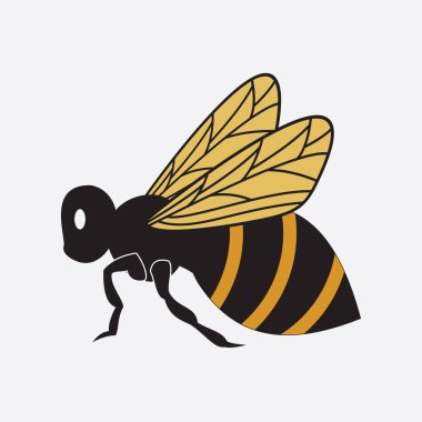 Arı logosu çizim simgesi logo şablonu