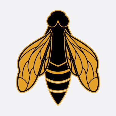 Arı logosu çizim simgesi logo şablonu
