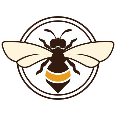 Arı logosu çizim simgesi logo şablonu