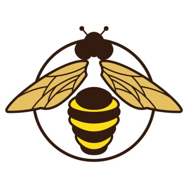 Arı logosu çizim simgesi logo şablonu