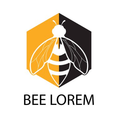 Etiket tasarımı için en iyi illüstrasyon Bal arısı Logosu Premium Vektörü