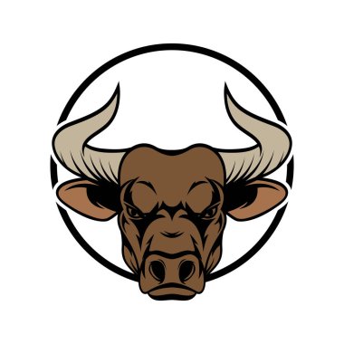 soyut boğa logo vektör çizimleri ikon logo şablonu tasarımı