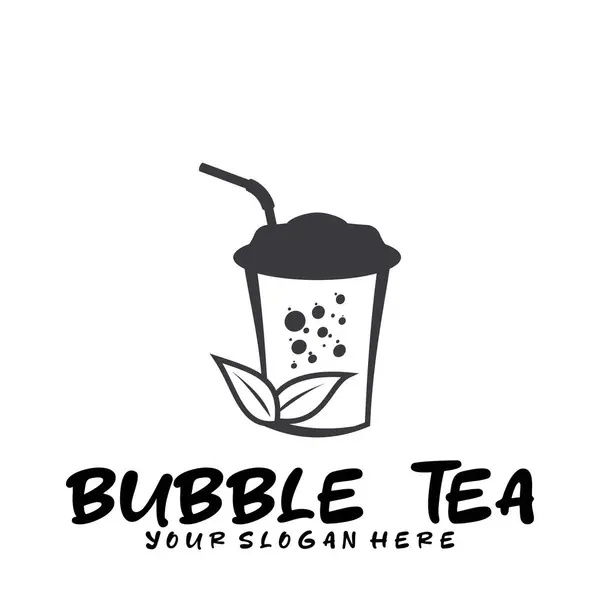 Kabarcık içeceği çay logosu grafik şablonu
