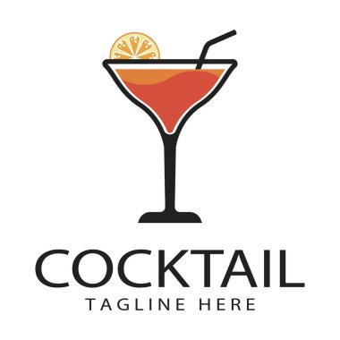 Vektör Basit Logo Şablonu Kokteyli