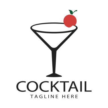 Vektör Basit Logo Şablonu Kokteyli