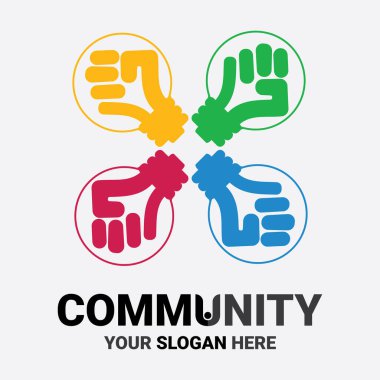 Topluluk, ağ ve sosyal simge tasarım şablonu