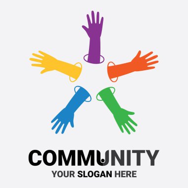 Topluluk, ağ ve sosyal simge tasarım şablonu