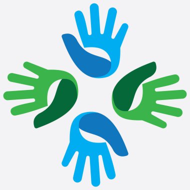 el çizimi topluluk logosu illüstrasyonu