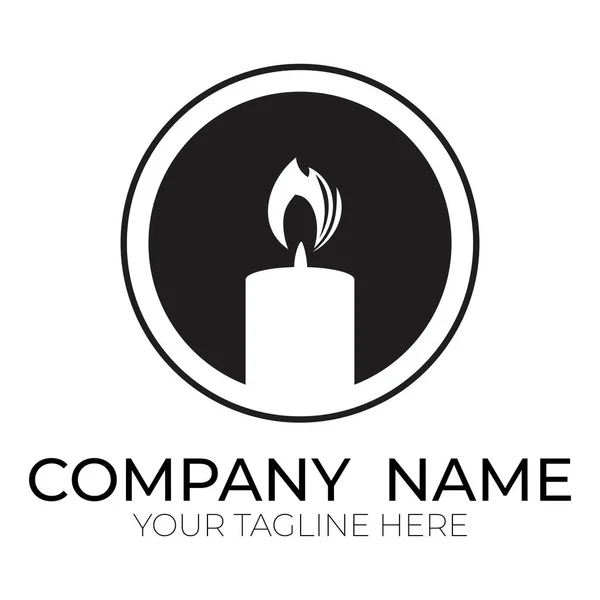 Romantic candlelight icon logo vector illustration
