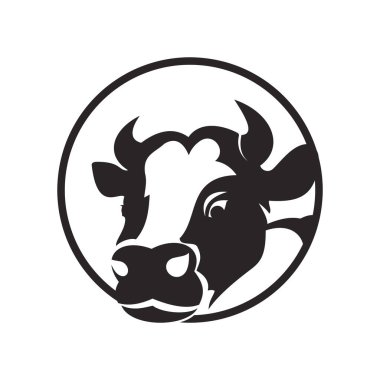 İnek logosu vektör resmetme tasarımı