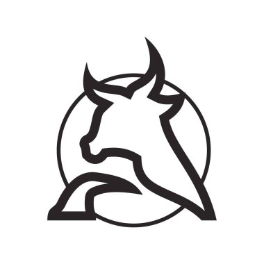 İnek logosu vektör resmetme tasarımı