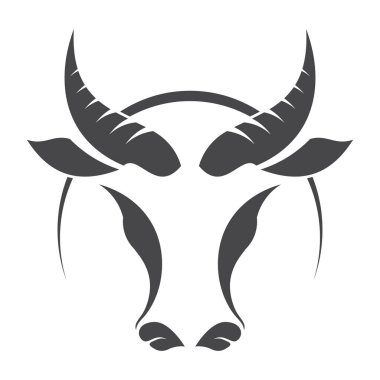 İnek logosu vektör resmetme tasarımı