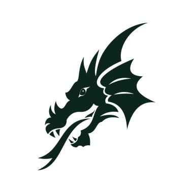Dragon vektör resimleme logo şablonu