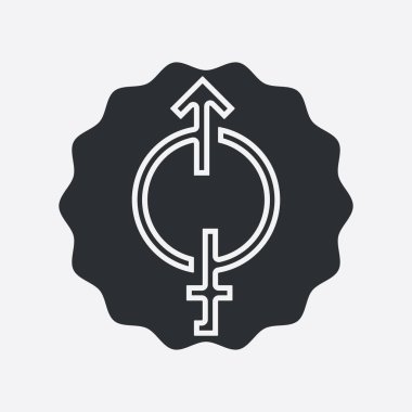 Cinsiyet çizim logosu. Birlik erkeği kadın aşkı.