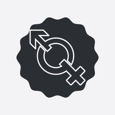 Cinsiyet çizim logosu. Birlik erkeği kadın aşkı.