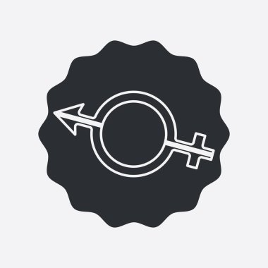 Cinsiyet çizim logosu. Birlik erkeği kadın aşkı.