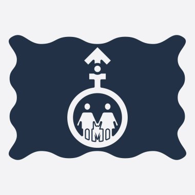 Cinsiyet çizim logosu. Birlik erkeği kadın aşkı.