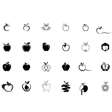 Simge demeti logo vektör çizimleri elma meyvesi