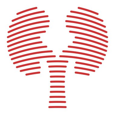 Çizgi biçimli böbrek logosu vektör çizimi tasarımı