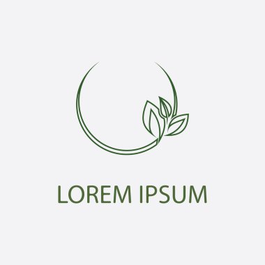 Güzel şekilli doğal yaprak logosu.