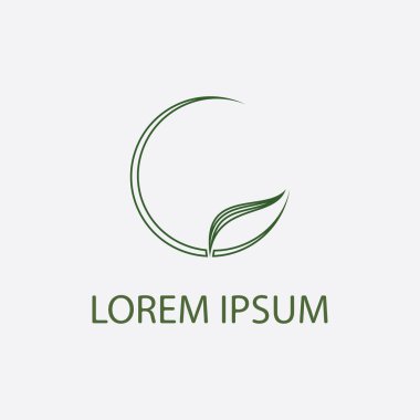 Güzel şekilli doğal yaprak logosu.