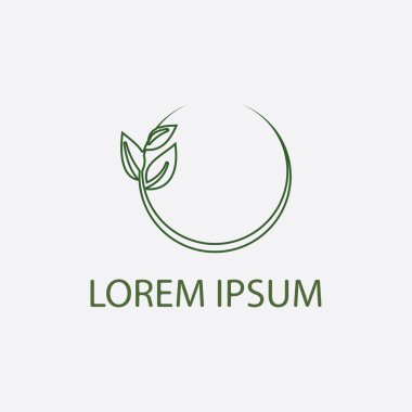 Güzel şekilli doğal yaprak logosu.