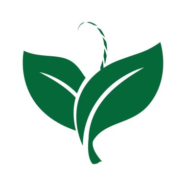 Güzel şekilli doğal yaprak logosu.