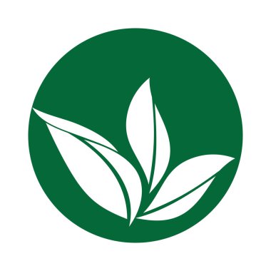 Güzel şekilli doğal yaprak logosu.