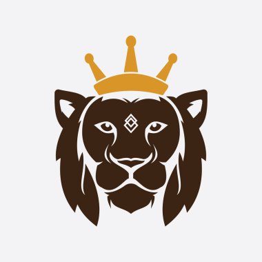 Aslan Logo şablonu vektör simge illüstrasyon tasarımı