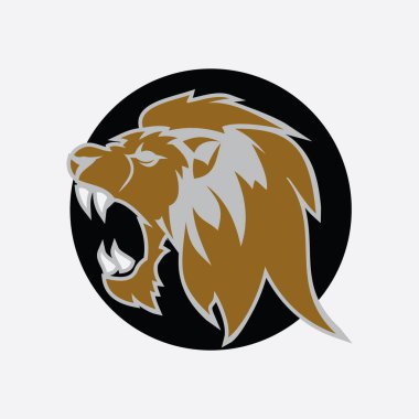 Aslan Logo şablonu vektör simge illüstrasyon tasarımı
