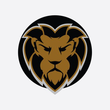 Aslan Logo şablonu vektör simge illüstrasyon tasarımı
