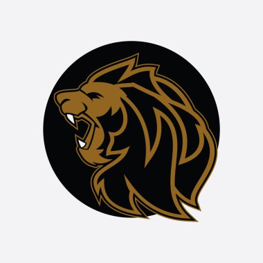 Aslan Logo şablonu vektör simge illüstrasyon tasarımı