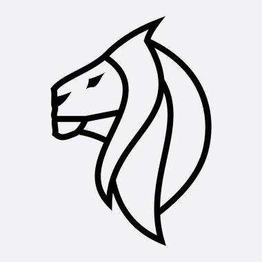 Aslan Logo şablonu vektör simge illüstrasyon tasarımı