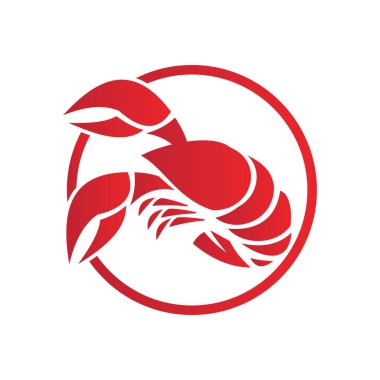 ıstakoz vektör çizim simgesi logo şablonu