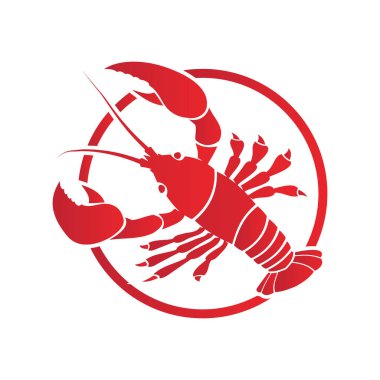 ıstakoz vektör çizim simgesi logo şablonu