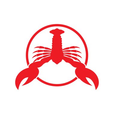 ıstakoz vektör çizim simgesi logo şablonu