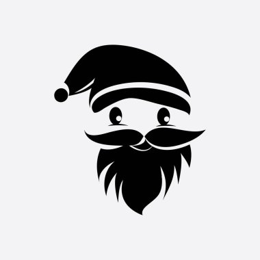 Şirin Noel Baba. Basit tasarım. Neşeli beyaz sakal.