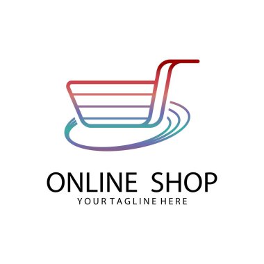 Online Shop Logo şablonu tasarlamak vektör