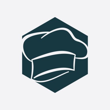 Restoran logosu illüstrasyon şefi yemek yaratıcı tasarım.