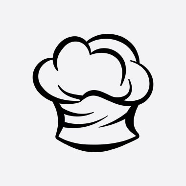 Restoran logosu illüstrasyon şefi yemek yaratıcı tasarım.