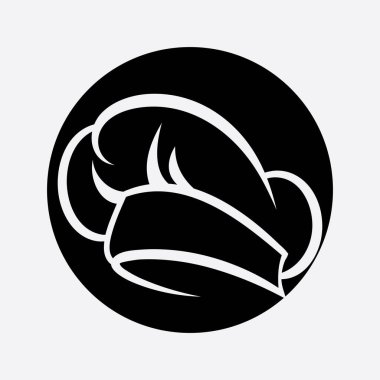 Restoran logosu illüstrasyon şefi yemek yaratıcı tasarım.