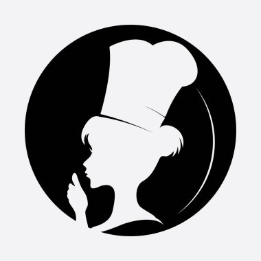 Logo çizimi aşçılık şef yemekler yaratıcı tasarım.