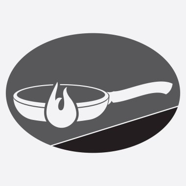 Logo pişiriyorum. Mönü restoranı için simge ya da sembol. Vektör illüstrasyonu